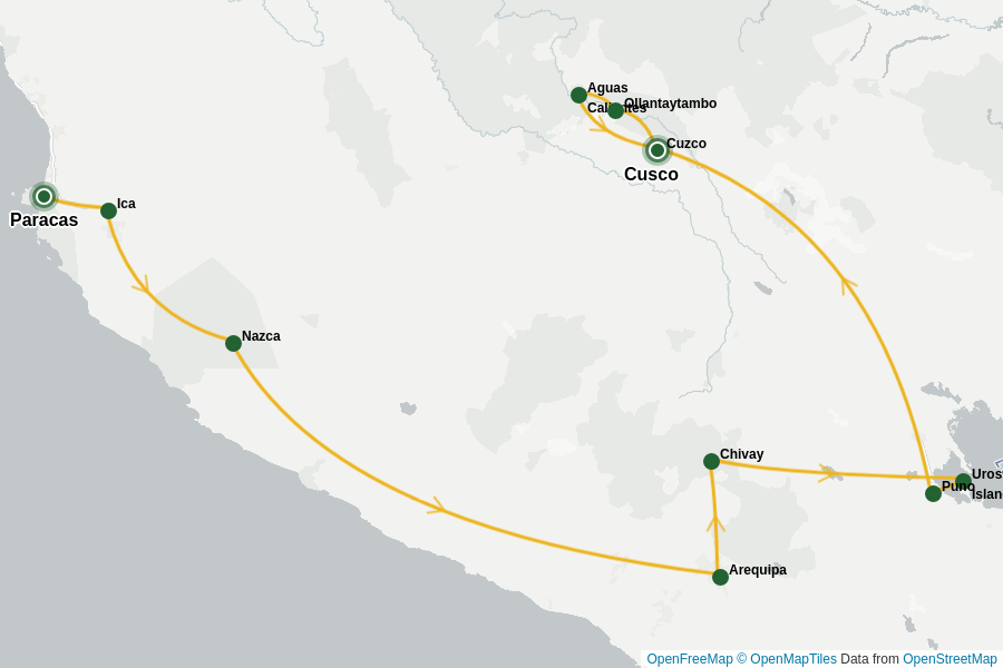 Itinerary Map image for Peru: Privatreise Explore
