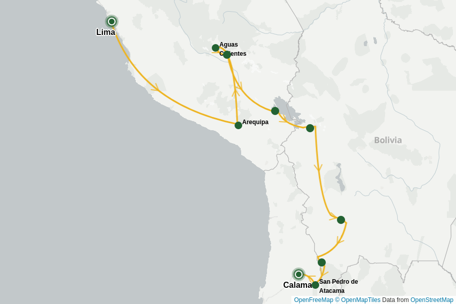 Itinerary Map image for Magie der Anden