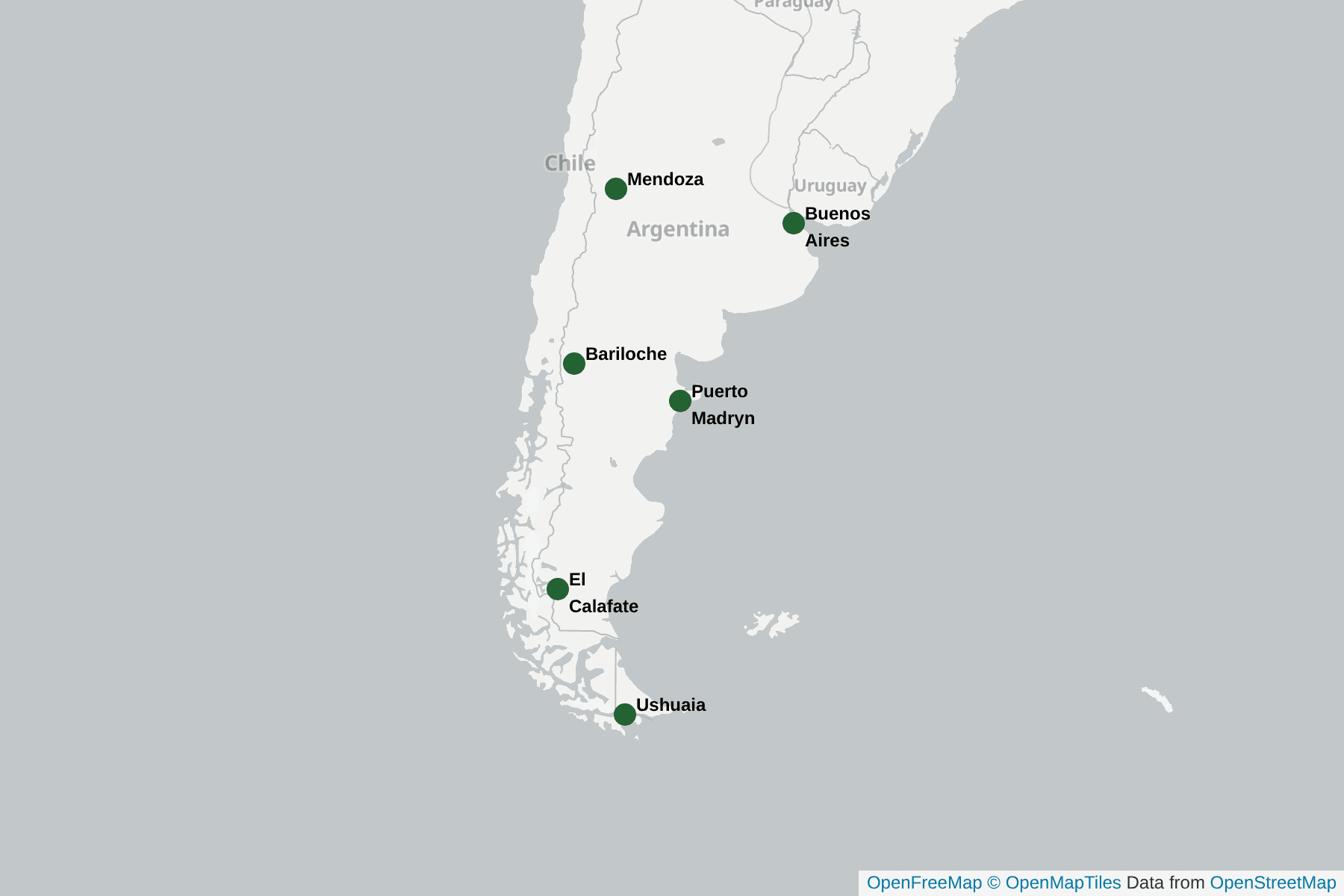 Karte von Argentinien